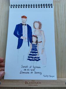 Portrait live sketching r&eacute;alis&eacute; lors d&rsquo;un mariage