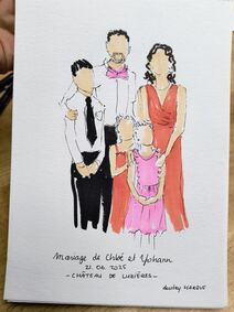 Portrait live sketching r&eacute;alis&eacute; lors d&rsquo;un mariage